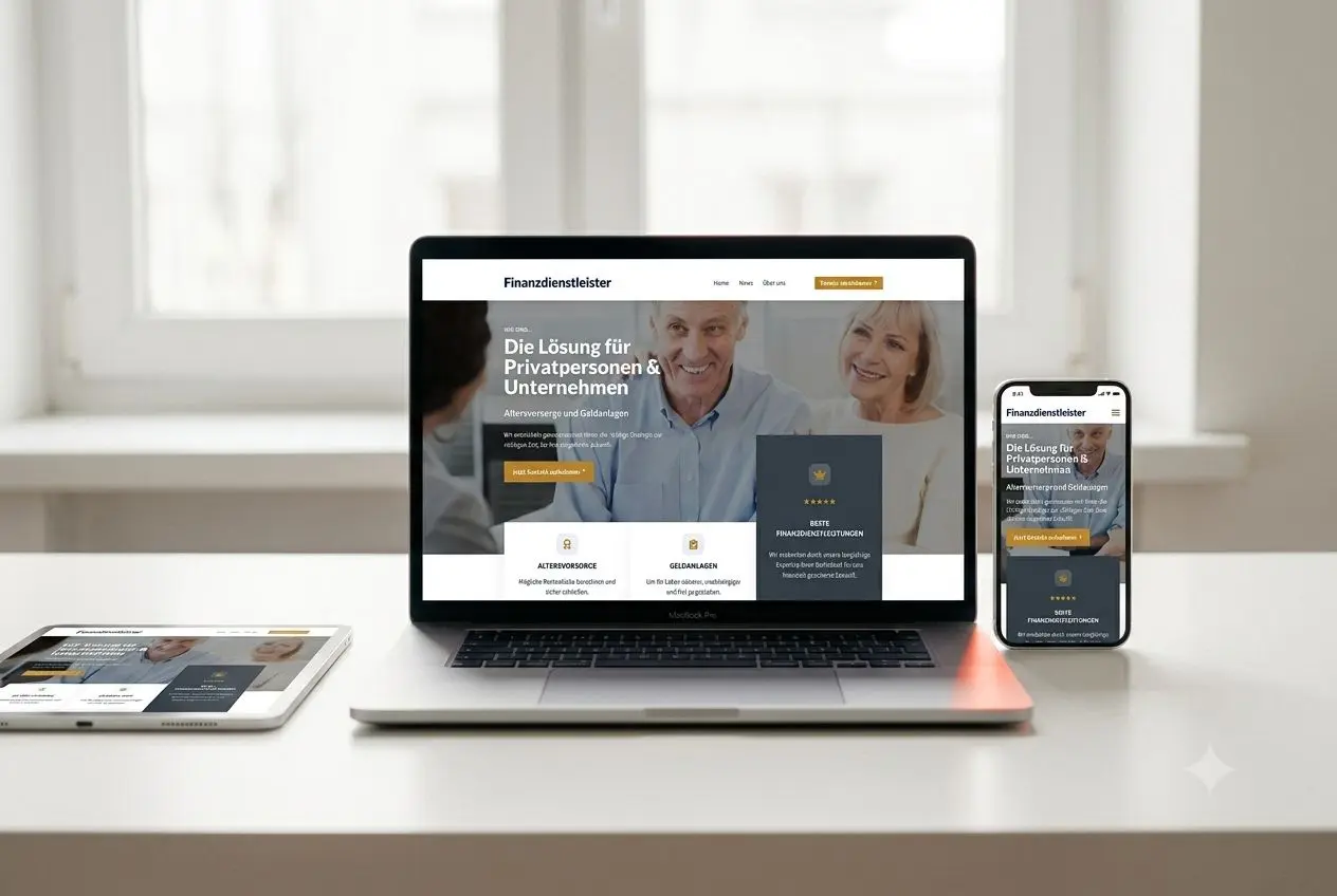 Beispiel-Website für einen Coach mit Angebot, Über-mich-Seite und Kontakt
