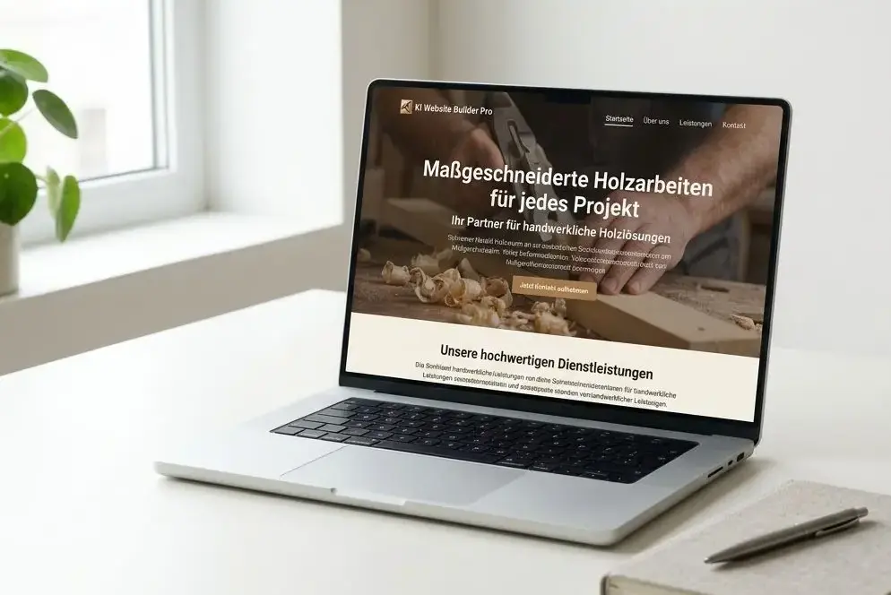 Beispiel-Website eines Handwerksbetriebs mit Leistungsübersicht