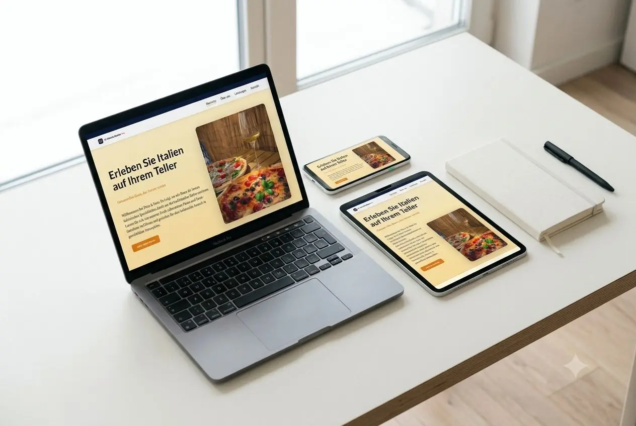 Beispiel-Website eines lokalen Dienstleisters mit allen wichtigen Unterseiten
