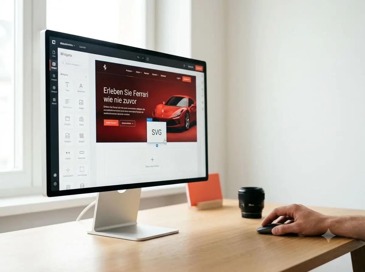 Mit KI erstellte Website im Elementor-Editor
